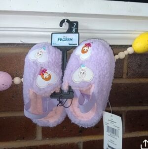 NWT Girls Disney Frozen Anna Elsa House Slippers 7/8